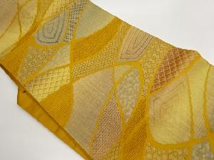 本場筑前博多曲線に亀甲・幾何学模様織出し名古屋帯